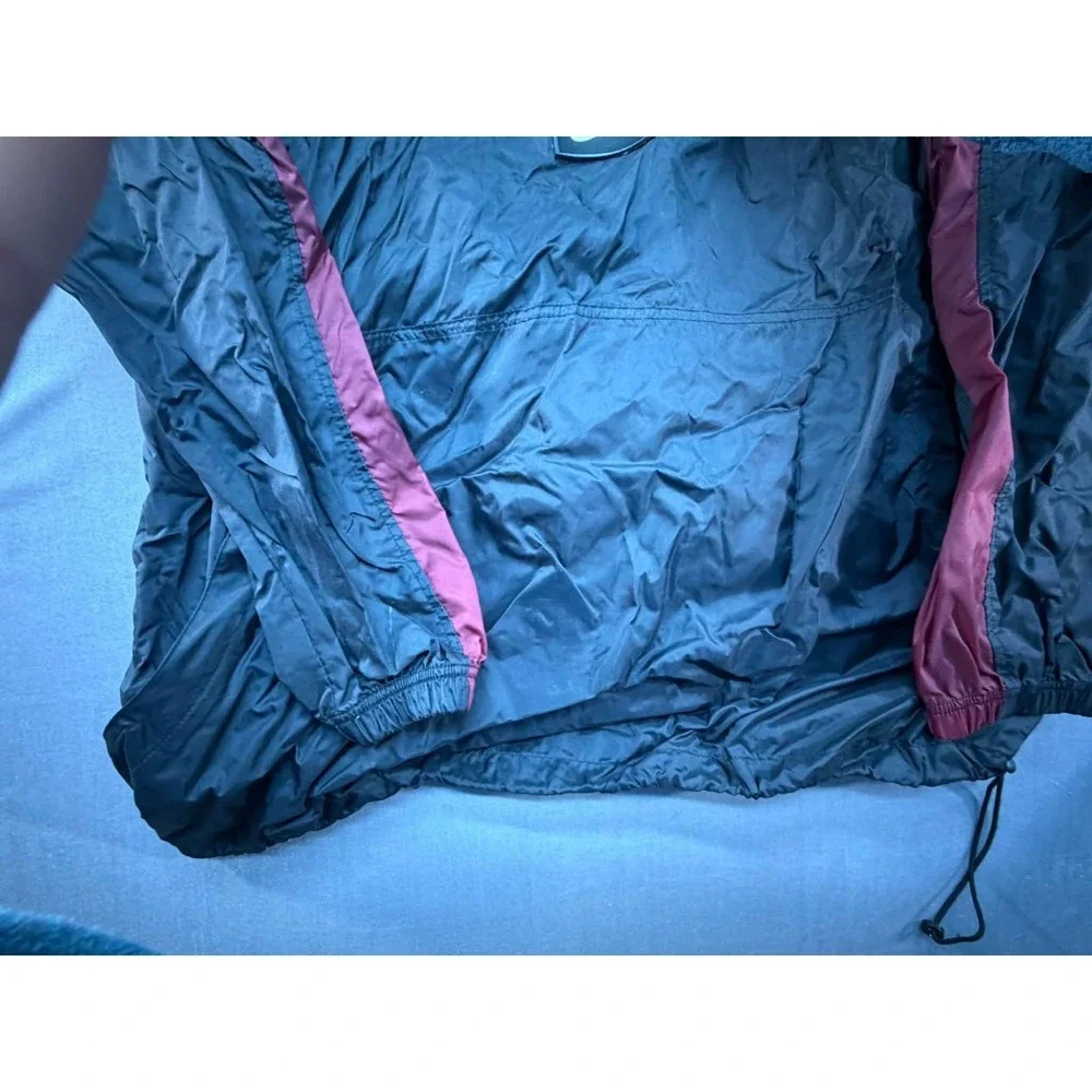 Vintage Y2K Nike Windbreaker Rain Pullover Pack away Hood‎ Black XXL